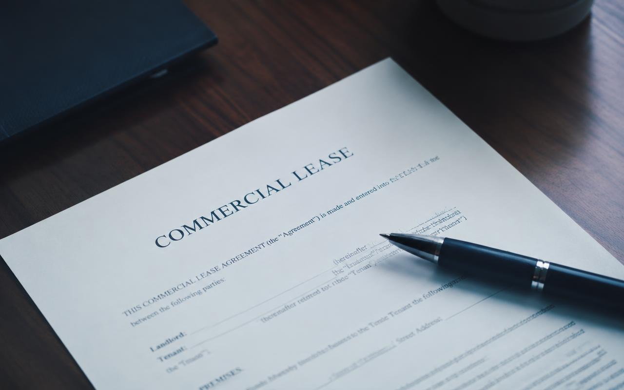Commercial lease document on a desk